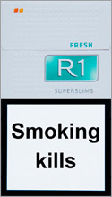 R1 Super Slims Fresh 100`s Cigarettes pack